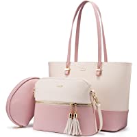 Los mejores  - LOVEVOOK Bolsos de Las Mujeres Bolsos Hobo Bolso de Mano Satchel Cartera Set 3pcs